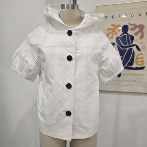 Magaschoni White Jacket with Black Accents